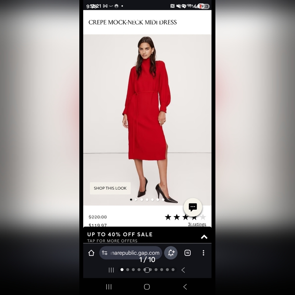 Banana Republic Scarlet Long Sleeve Dress